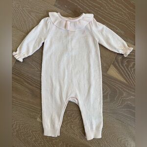 NWT Baby Gap Pink Ruffle Collar Sweater Onesie 3-6 months or 12-17 pounds